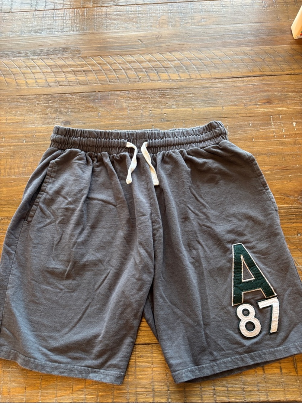 Aeropostale Gray Sleep Shorts with Green 'A' Patch